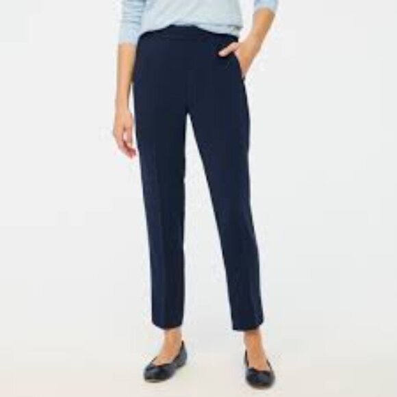 J. Crew Pants - J Crew Navy Elastic Waist High Rise Ankle Pants Size 6 NWT